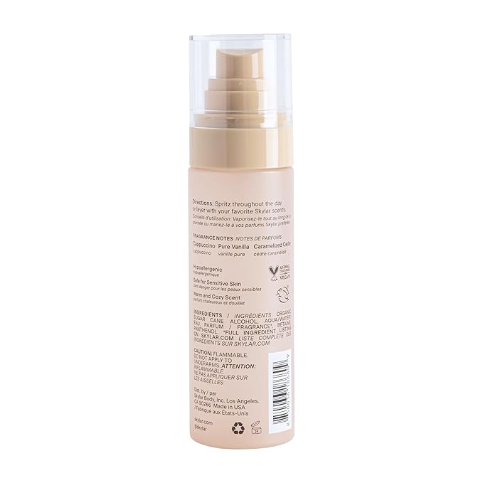 Skylar Vanilla Sky Hair & Body Mist | Hypoallergenic & Clean Fragrance | Vegan, Cruelty Free, and Safe For Sensitive Skin | 80 ML, 2.7 Fl Oz