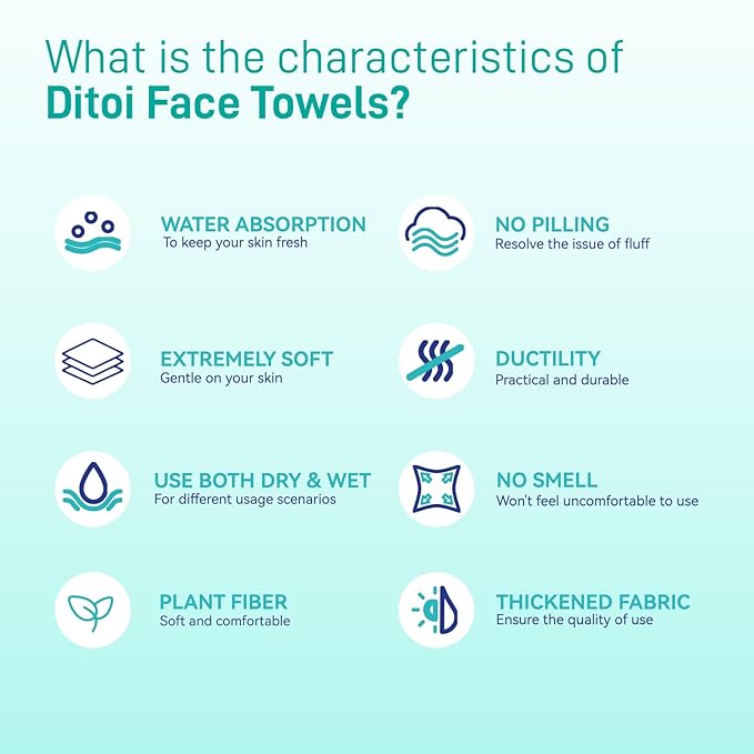 Face Towels, 10"×12" Disposable Face Towel, Face Towelettes XL, Ultra Soft Makeup Remover Dry Wipes, Thick Face Towel for Cleansing,300 Count (6 Pack)