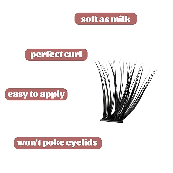Lash Clusters 280pcs DIY Individual Lashes 40D Cluster Eyelash Extensions 9-15mm Eyelash Clusters Lash Extensions for Self Application (40D, 0.07D, 9-16mm)