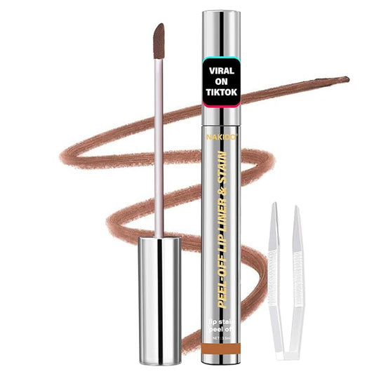 Lip Stain - Lip Stain Peel Off | Waterproof, Transfer-Resistant, Smudge-Proof | Precise Application, One-Peel Finish | Long Lasting Lip Liner Stain for All-Day Color Hold（Light Brown）