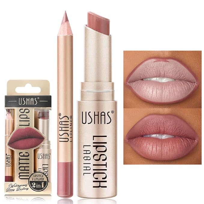 Lip Liner with Non-stick Cup, Long-lasting Waterproof Matte Lipstick Set, 12 Colors (11, 30g)
