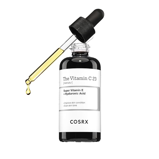 COSRX Pure Vitamin C 23% Serum with Vitamin E & Hyaluronic Acid, Hydrating Facial Serum for Fine Lines, Uneven Skin Tone & Dull Skin, 0.7oz/20g, Korean Skin Care, Stocking stuffers for women