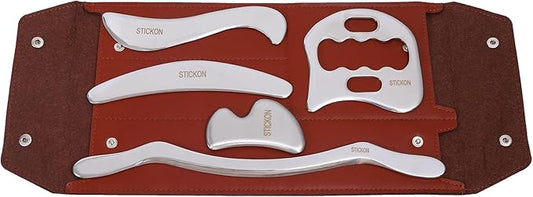 STICKON Gua Sha Massage Tool Sets Stainless Steel Gua Sha Scraping Massage Tools Great Soft Tissue Mobilization Tool(STICKON-46)