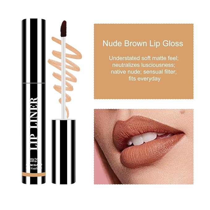 Lip Stain Peel Off - Nude Brown Lip Tint for Women & Teens | Long Lasting, Waterproof, Non-Sticky, Hydrating | Everyday Natural Peel Off Gloss for Soft Makeup Look