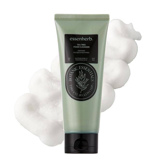 Tea Tree Foam Cleanser – Korean Face Wash with AHA & Hyaluronic Acid for Sensitive, Dry Skin – Gentle, Hydrating Daily Cleanser for Pores & Blemish-Prone Skin (150ml / 5.07 fl.oz)