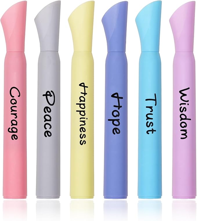 Highlighters Assorted Colors, 6 Pack Tank Style Highlighters, Chisel Tip, No Bleed Bible Highlighter Markers for Teacher Students, Classroom Must Have, School Supplies