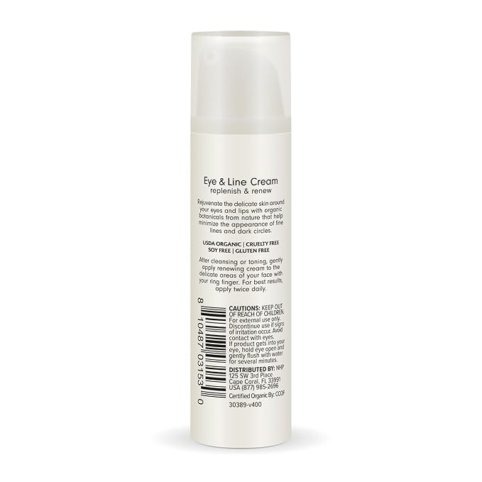 Dr. Mercola Ola Botanicals Organic Eye & Line Cream, 1 Fl. Oz. (30 mL), Replenish and Renew, Shea Butter and Vitamin E, Certified USDA Organic, Cruelty Free, Non-GMO