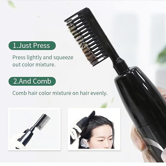 Brown Hair Dye Shampoo YIZHONG Light Golden Brown Hair Color For Gray Hair Coverage Permanent 3 in 1 For Women Men Easy Comb Dyeing Champu Para Canas（ Golden Brown）