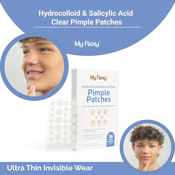 Pimple Patches - Hydrocolloid Acne Patches with Salicylic Acid , Pimple Patches for Face, Invisible Zit Patches. Hydrocolloid Patch; Blemish Protection. Clear Pimple Stickers, - 36 Count, 2 sizes