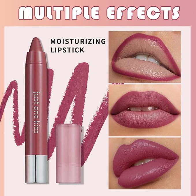 Plum Red Hydrating Cream Lipstick Lip Crayon for Women, Moisturizing Lipstick Long-lasting Waterproof, Retractable Lips Crayon Liner for Ombre Shades, Lipgloss Tinted Lip Balm + Lips Color in One, 08