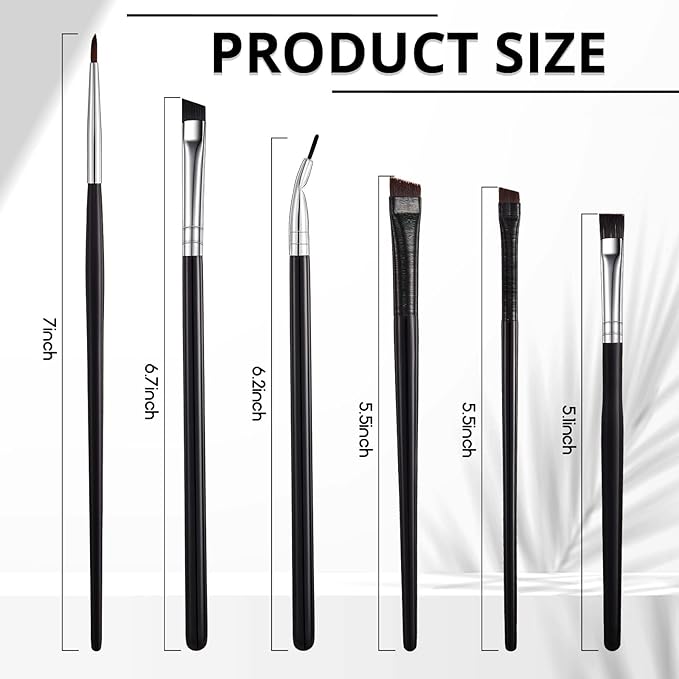 12 Pieces Eyeliner Brushes Set, Slanted Makeup Gel Eyeliner Brush Line Fine Bent Eyeliner Brush Pointed Round Makeup Brush Angled Eyeliner Makeup Tool for Girls Women Cosmetic Applicators