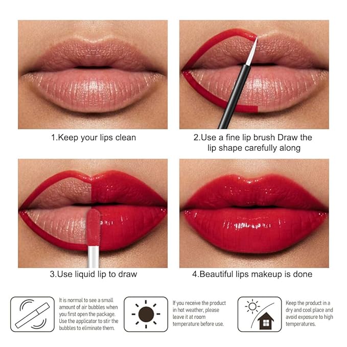 Kaely Longwear Shine Lipstick for Women, Highly Pigmented Liquid Lip Color Makeup, Non-Transfer Lip Gloss Stain Waterproof Smudge Proof 24 Hour, Glossy Finish, Vegan & Cruelty-free, 15 WICKED