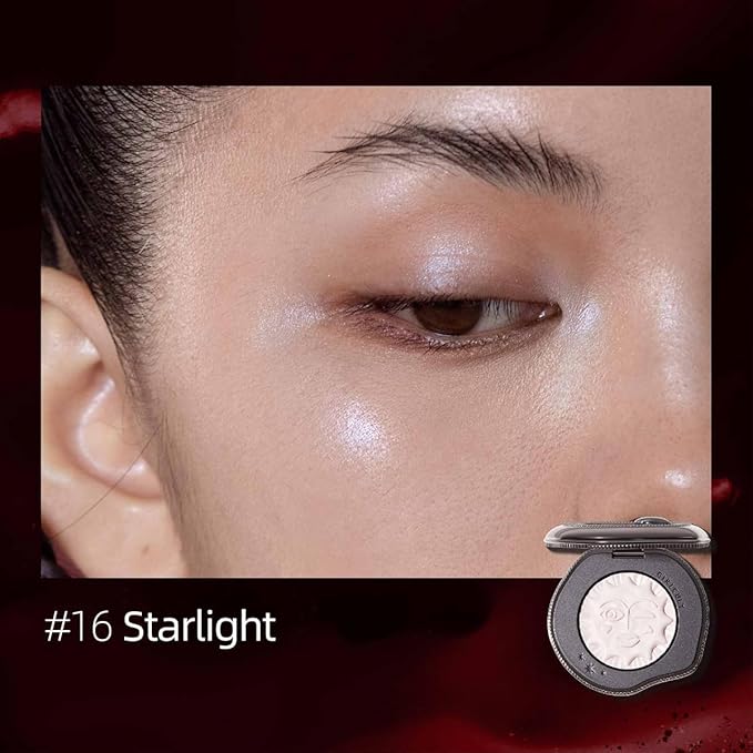 GIRLCULT Brightening Blush Highlighter – Satin Glow in Pearlescent White, Multi-Use Face Highlighter & Powder Blush, Buildable Natural Glow for Cheeks (#16)