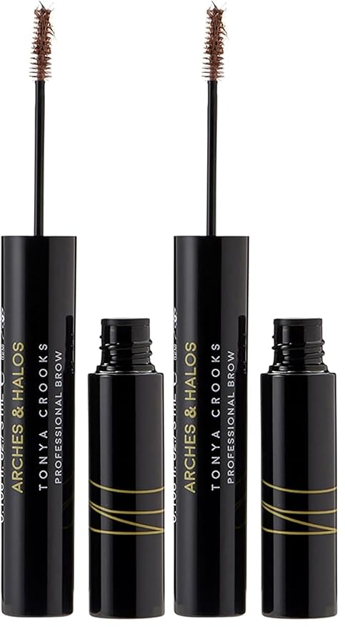 Arches & Halos Microfiber Tinted Brow Mousse - Shape and Define - For Full, Fluffy, Natural Looking Brows - Vegan and Cruelty Free Makeup - Sunny Blonde, 0.11 oz (Pack of 2)