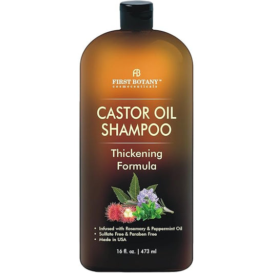 Castor Oil Shampoo - An Anti Hair Loss Shampoo Thickening formula For Hair Regrowth, Anti Thinning Sulfate Free For Men & Women Anti Dandruff Treatment 16 fl oz