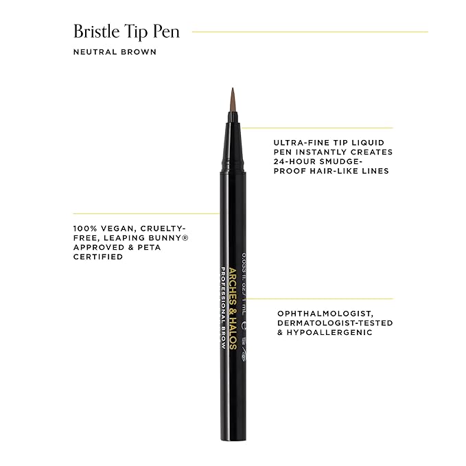 Arches and Halos Microfiber Tinted Brow Mousse - Richly Pigmented Eyebrow Shaper - Water Resistant Filler Pen - Vegan - Mocha Blonde - 0.11 oz