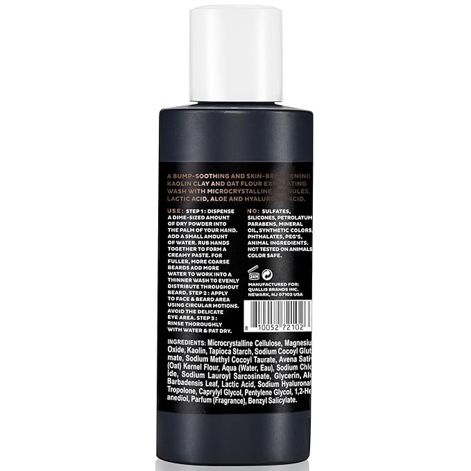 Scotch Porter Exfoliating Beard Wash & Face Cleanser for Men, Travel Friendly | Formulated with Non-Toxic Ingredients, Free of Parabens, Sulfates & Silicones | Vegan | 2.17 oz Bottle
