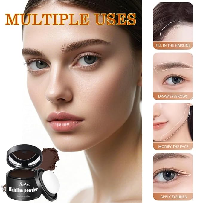 Invisible Hairline Powder, Undetectable Coverage for Bald Spots Receding Hairlines, 3 Seconds Fill for Bald Spots & Thinning Edges, Waterproof, Transfer-Resistant, Natural Matte Finish