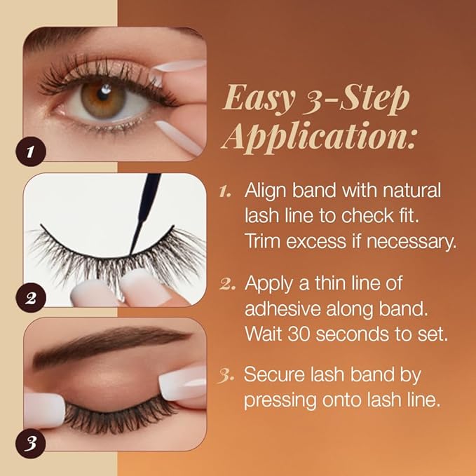 Ardell Balayage Wispies False Eyelashes - Chestnut, Ultra Thin Band, Natural Wispy Lashes, 4 Pack