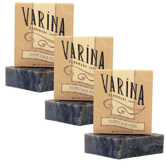 Natural Mountain Pine Bar Soap - Gentle Cleansing for Sensitive Skin, Fresh - 3 Pack