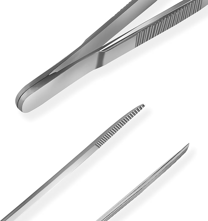 Luca Ear Adson Bayonet Shape Tweezer Forceps Stainless Steel (Dressing Luca Ear, 5")