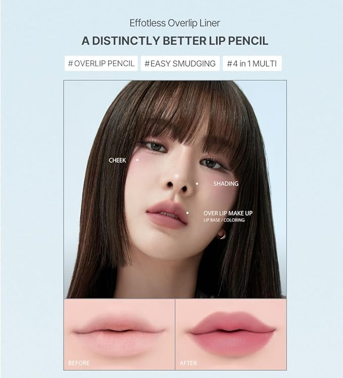 Heart Percent Dote On Mood Lip Liner Pencil, Long-Lasting Creamy Lip Crayon Smooth Lipliner Retractable Lipstick Overlip Line Color 0.8g, #22. Salmon Peach