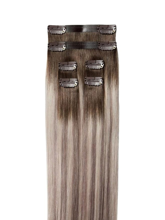 Luxy 100% Remy Human Hair Extensions for Thin Hair Thinning Hair Fill-Ins – 6 Seamless Wefts Multi-Dimensional Color Blend- Natural-Looking Volume & Coverage 95 grams 20