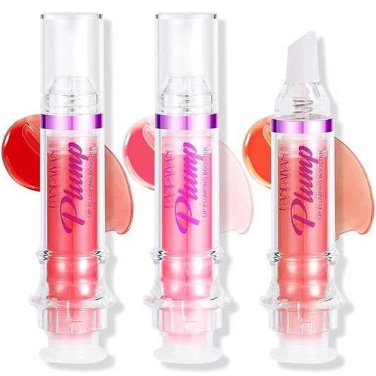 3 Colors Lip Plumping Booster, Spicy Lip Plumper Gloss Lip Plumping Oil, Ultra-Hydrating Nourishing Plump and Pout Lip Plumper, Glossy Finish Fuller Natural Lip Makeup Christmas Day Gift-03#04#05#