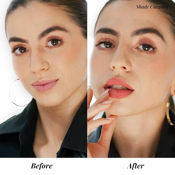 Jerome Alexander 24 & More Matte Liquid Lipstick – Long-Lasting, Ultra-Pigmented, Smudge-Resistant Matte Lip Color – Velvety Smooth Texture, No Feathering or Fading | Caramel