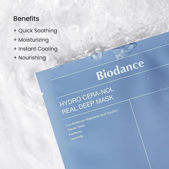 BIODANCE Repair Calming Mask Duo Set: Ceramide Panthenol & Sea Kelp Real Deep Mask, Hydrating, Calming, Soothing Face Mask for Sensitive Skin, Korean Skincare Set, Christmas Gift Stocking Stuffers