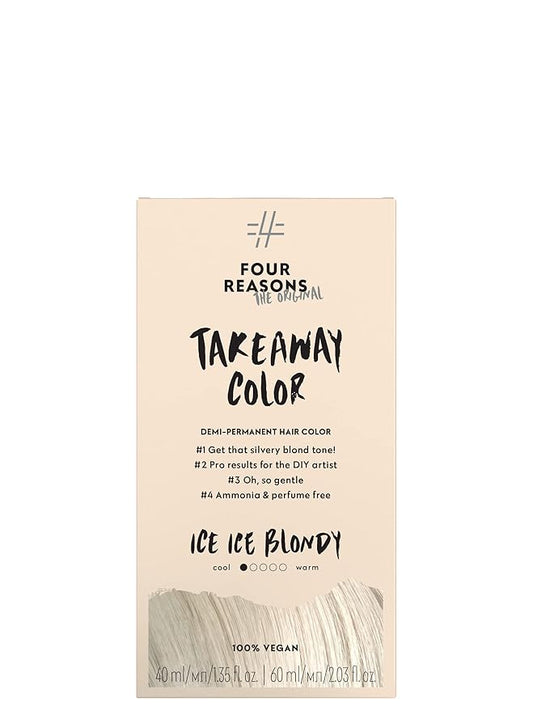 Four Reasons Original Takeaway Color - Ice Ice Blondy – 10.01 Bright Ash Blonde - Demi-Permanent Hair Color - Ammonia-Free and Fragrance-Free Hair Dye - 100% Vegan & Cruelty Free