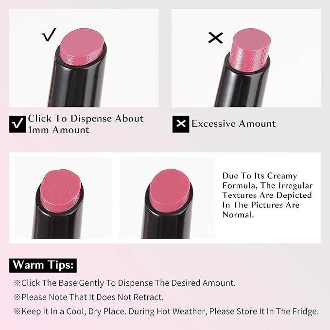 KIMUSE Lip Plumper, 2PCS Moisturizing All-in-one Lip Plumping, Gloss, Balm, Non Sticky Lip Plumper Solid Lipstick Click Lip Balm, Buildable, Vegan & Cruelty-Free