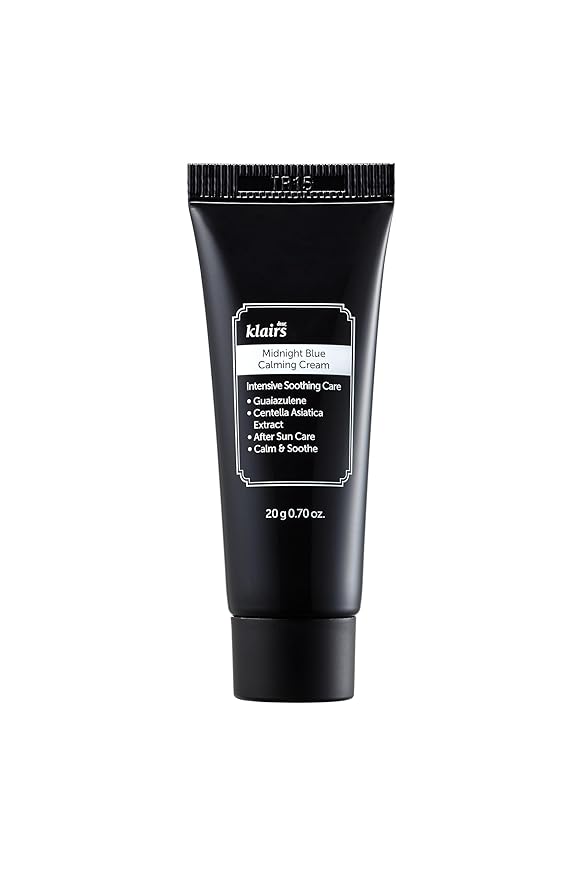 DearKlairs Midnight Blue Calming Cream, Soothing, Redness Relief Moisturizer, Hydrating, Fast Absorbing, Light Texture for Easy Use, Sensitive Skin Friendly 0.7 Oz (Pack of 1)