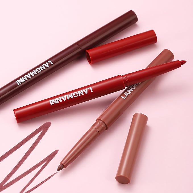 Jolilab 6Pcs Lip Set: 3 Colors Lip Liner+3 Colors Lipstick, Matte/Creamy,Smooth Creamy Texture,Long-Lasting,Bold/Nude Shades for Daily/Party, Vegan, Gift for Makeup Lovers.(#03+05+10)