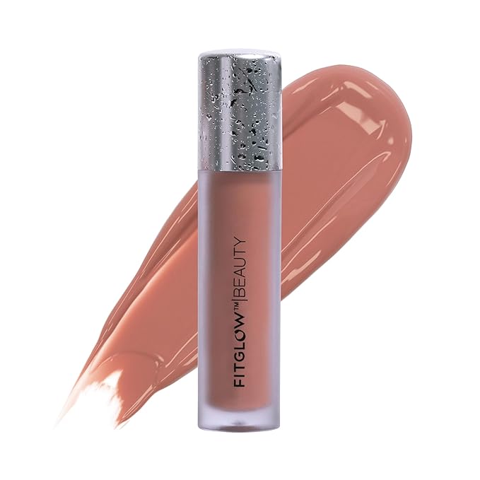 FITGLOW Beauty Lip Colour Serum | Hydrating Lip Gloss | Plumping Anti-Aging Lip Treatment | Natural Shine with Pomegranate Sterols & Collagen | Buildable Color for Dry Chapped Lips | Buff - 10g