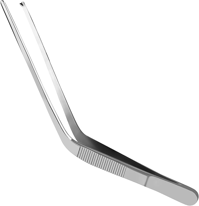 Luca Ear Adson Bayonet Shape Tweezer Forceps Stainless Steel (Tissue 1x2 Teeth Luca Ear, 5")