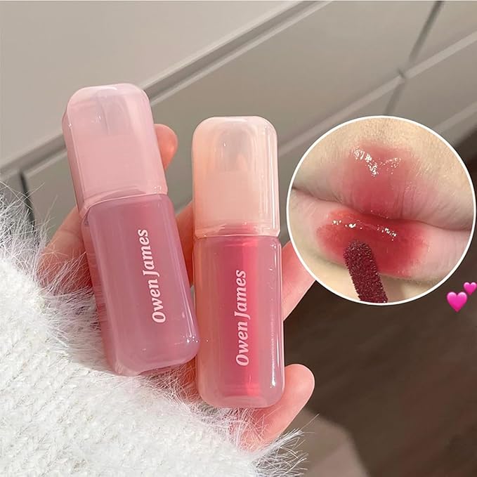4Pcs Hydrating Lip Gloss Set,Non-Stick Cup,Glossy Finish,Highly-Pigmented Korean Lip Glaze,Plumping Lipgloss,Moisturizing Water Mirror Liquid Lipstick,Long-lasting Natural Makeup