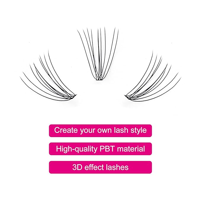 Lash Clusters 72 Individual Lashes Mixed Length Wispy Cluster Lashes Eyelash Clusters DIY Eyelash Extension Individual Lash Extension Supplies Mix (10D-0.07c, 12mm)