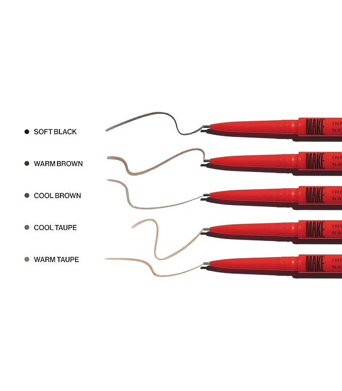 MAKE Beauty Nano Brow, Micro Eyebrow Pencil. Long-Lasting Smudgeproof Eye Brow Makeup for Hairlike Lines. Precision Liner for Natural-Looking Eyebrows - Shade, Cool Brown