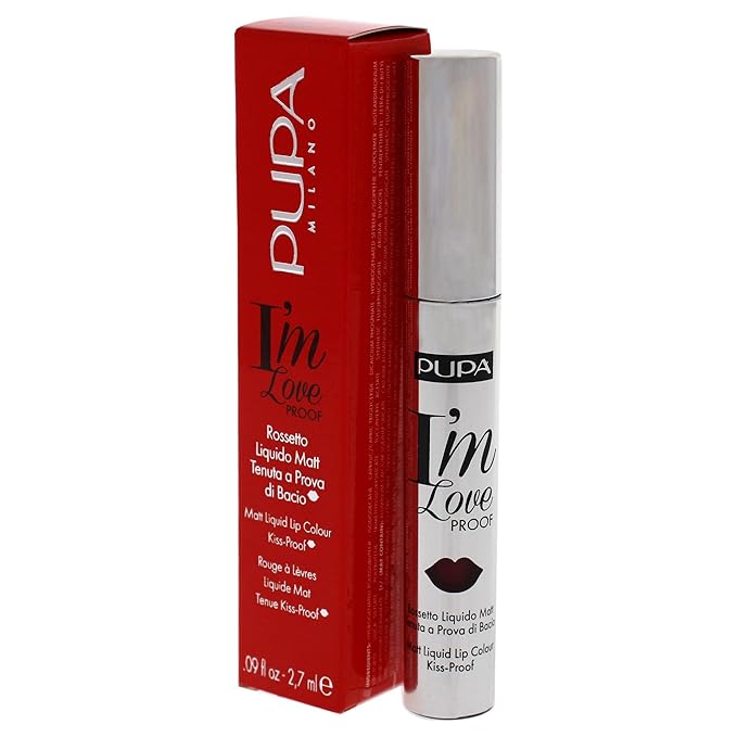 Pupa Milano I Am Love Proof Matt Liquid Lip Color - 012 Burgundy Red for Women - 0.09 oz Lipstick