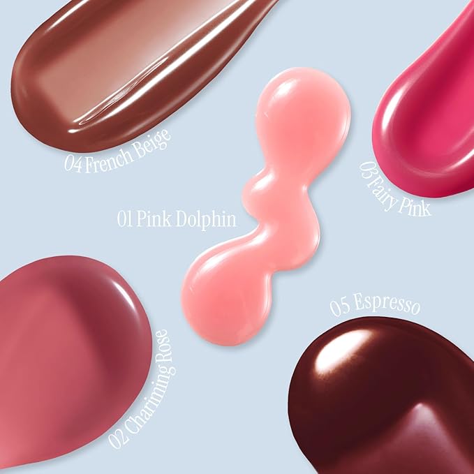 Crystal Dewy Lip Gloss | Lightweight & Non-Sticky | High-Shine & Long-Lasting | Hydrating Korean Lip Care Gloss | 0.17 oz. (04 FRENCH BEIGE)