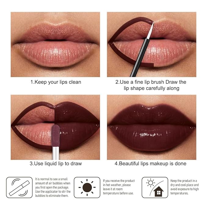 Kaely Longwear Shine Lipstick for Women, Highly Pigmented Liquid Lip Color Makeup, Non-Transfer Lip Gloss Stain Waterproof Smudge Proof 24 Hour, Glossy Finish, Vegan & Cruelty-free, 21 SENSUAL