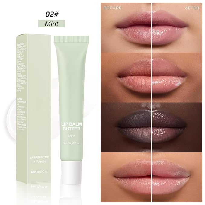 Summer Lip Butter Balm Lip Gloss, Ultra-Hydrating Natural Vegan Lip Balm, Sheer-Tinted Shine & Hydration, Soothes & Softens Dry Lips Skincare, Bálsamo labial hidratante #2 Mint