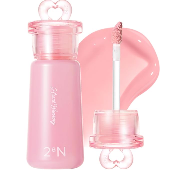 2aN Heart Wearing Liquid Cheek (0.15oz) – Dewy Liquid Blush with Soft Glow & Clear Layering | Hydrating Essence + Glossy Oil Blend | Buildable, Finger-Blend Texture | 8 Vibrant Shades (01 Bebe Glow)