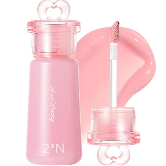 2aN Heart Wearing Liquid Cheek (0.15oz) – Dewy Liquid Blush with Soft Glow & Clear Layering | Hydrating Essence + Glossy Oil Blend | Buildable, Finger-Blend Texture | 8 Vibrant Shades (01 Bebe Glow)
