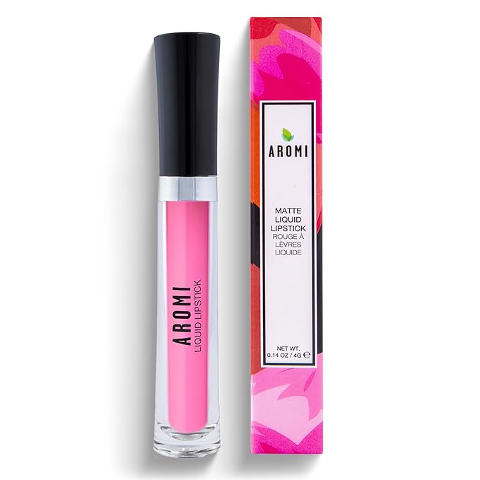 Aromi Matte Liquid Lipstick | Long-lasting, Light Pink Lip Color For Women, Warm Undertones, Baby Pink Shade, Vegan, Long Wear (Cherry Blossom)