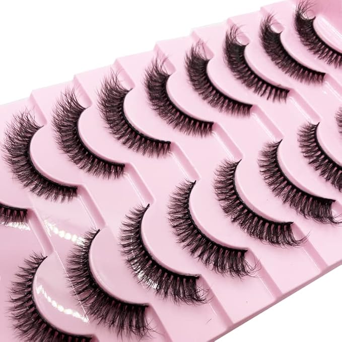 HBZGTLAD New 10 Pairs 3D Mink Lashes False Eyelashes Handmade Wispy Fluffy Long Lashes Natural Eye Makeup Tools Eye Lashes(28-10pairs)