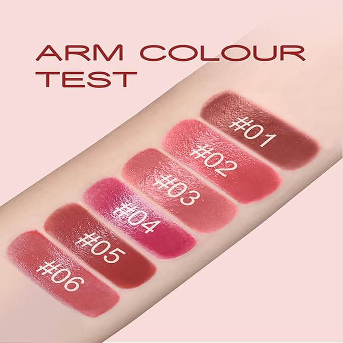 6Pcs Moisturizing Gloosy Nude Lipstick Set, Nude Pink Rose Mauve Red Brown 6 Rich Shades Waterproof Long Lasting Non-Stick Cup 24 Hour Lip Crayon Pencil Makeup Lip Liner Pen Set Christmas Gifts
