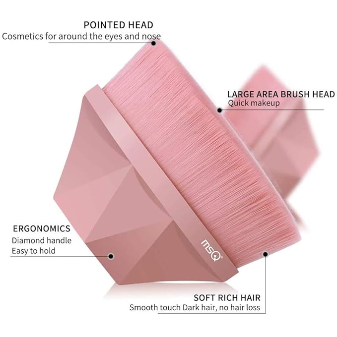 Foundation Brush Makeup Brush with Case, Pink