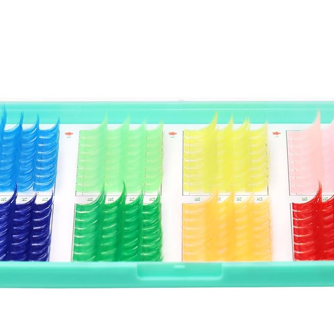 BODERMINCER D Curl False Eyelash Clusters, 8 Colors Collection, Individual Lash Extensions, 12-18mm Length For Beginner (A# 8 Colors-12-18mm D Curl)